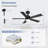 Jeason 42" 5-Blade LED Standard Ceiling Fan with Remote Control and Light Kit Included-290979199-290979198