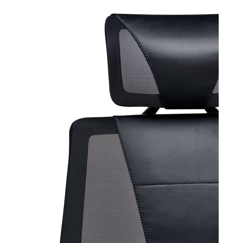 Office Chair Swivel Faux Leather Black