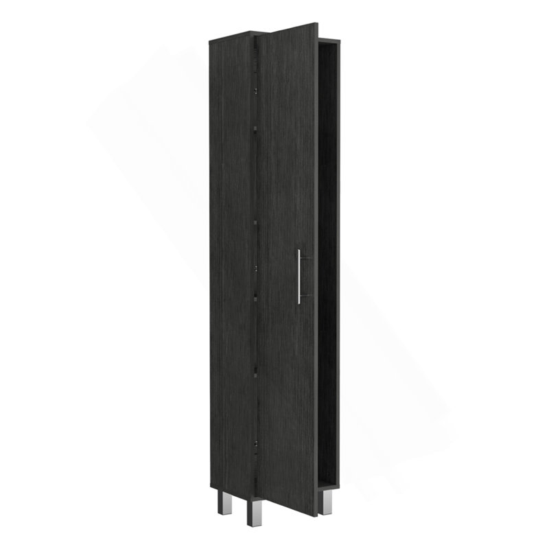 Armoire de rangement Buccan, blanchisserie, chêne fumé, Gris