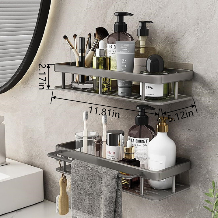 Matthaus 6 Piece Adhesive Shower Shelf Set Rebrilliant