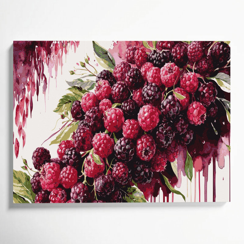 «Fruit Mulberry Red», art mural sur toile, H 12 po x l 18 po