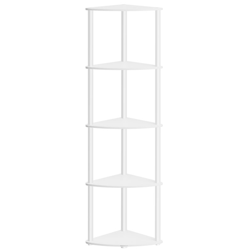 Bibliothèque d'angle à 5 niveaux Walery Superfast, Blanc neige