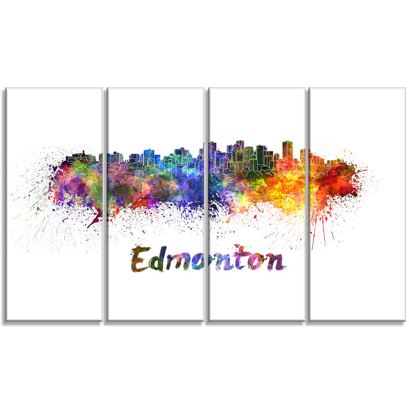 « edmonton horizon », impression sur métal, H 32 po x l 60 po