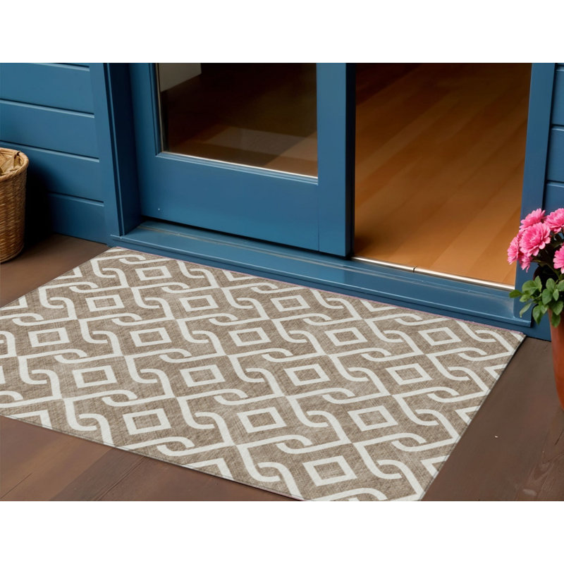 Tapis intérieur / extérieur ivoire lavable 3 pi x 5 pi