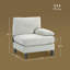 Canapé modulaire modulaire, fauteuil faisant face à droite avec pieds en bois et ressorts ensachés