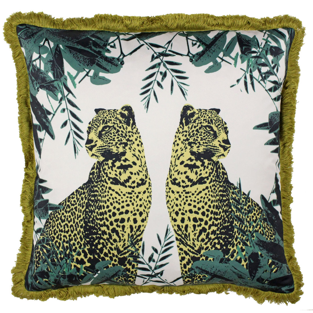 Twin Leopard Square Scatter Cushion with Filling