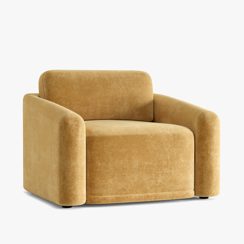 Chaise d'appoint rembourrée Annelise, Velours muscade