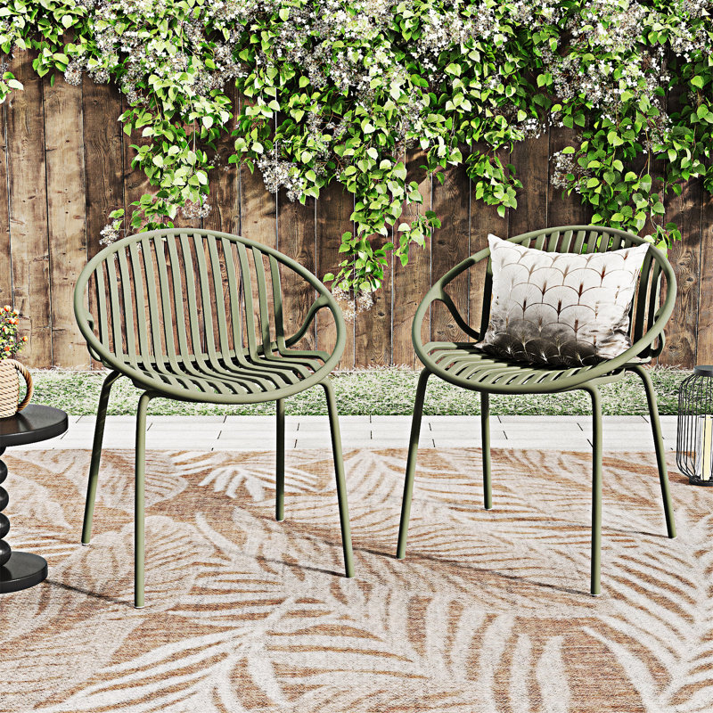 Ensemble de 2 chaises de patio empilables, Vert