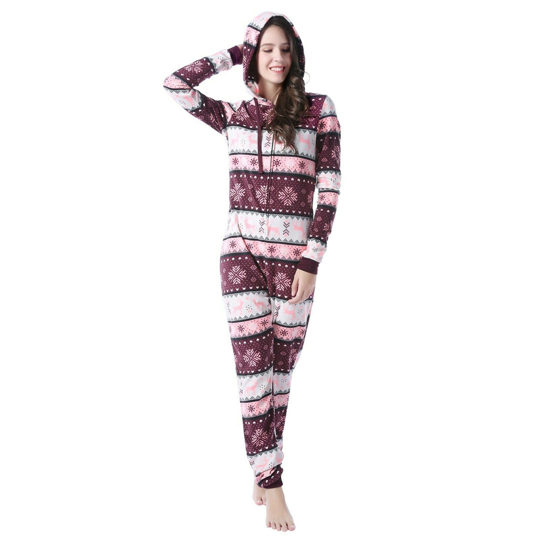 RH Women's Jumpsuit Hooded Unisex One Piece PJ' Zip-Up Adult Playsuit RHW2787 The Holiday Aisle® 