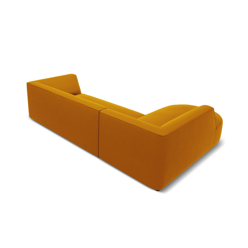 Adoraim 4 Seater Velvet Sofa & Chaise, Left Hand Facing, Yellow