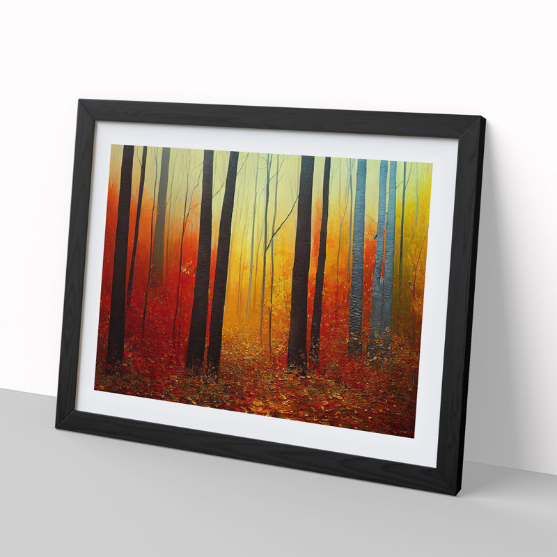 An Intoxicating Autumn Forest - Single Picture Frame Print, Black, 46cm H x 64cm W