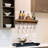 Floating Shelf Wine Bottle Shelf Rack with Stem Ware Holder