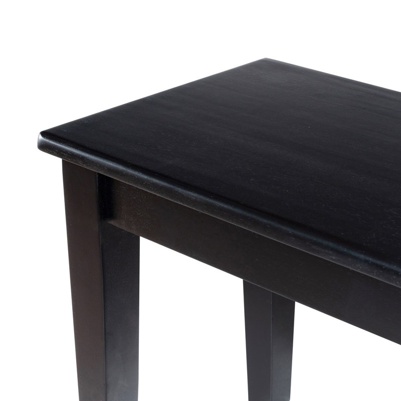 Banc en bois Weldy, Noir