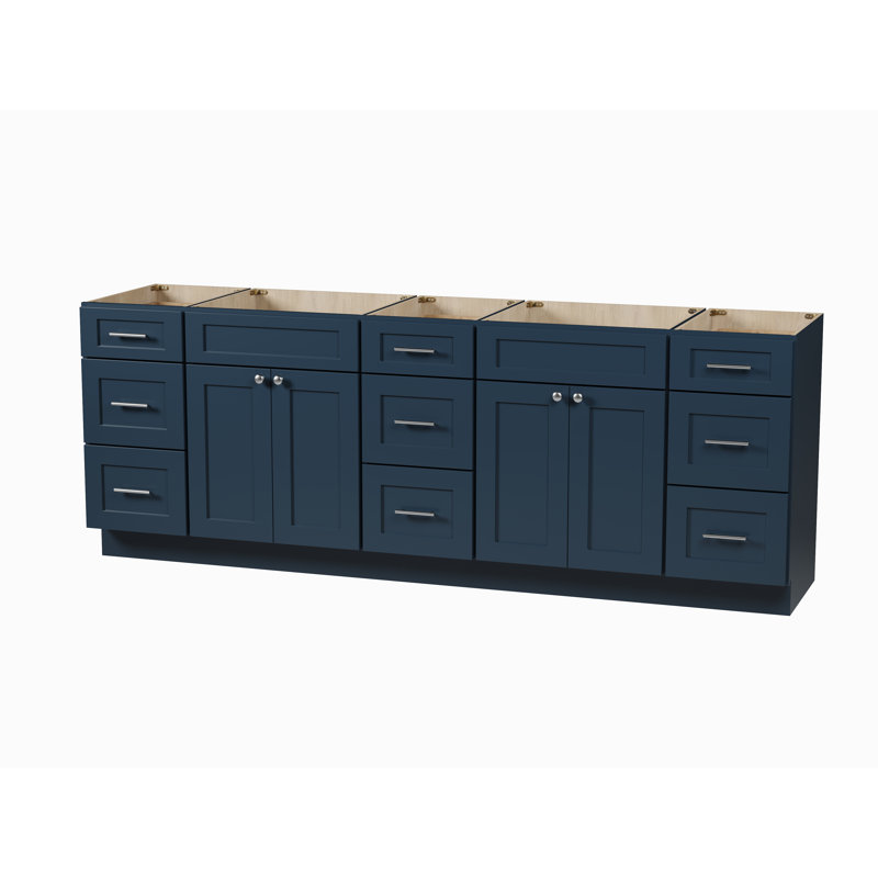 Base de meuble-lavabo double 93 po Disar, Bleu