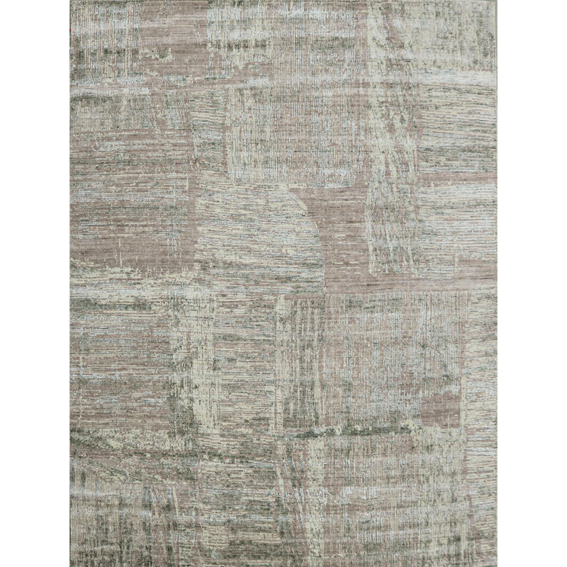 Linen Abstract Area Rug, Rectangle 10' x 14'