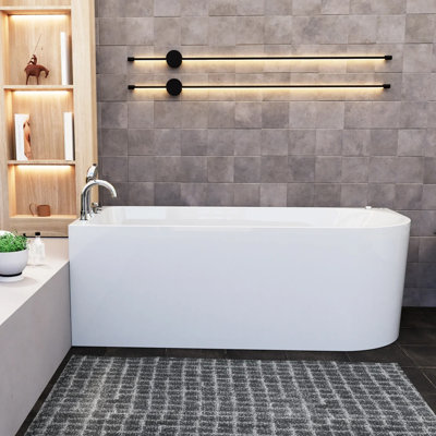 67" x 30" Freestanding Soaking Acrylic Bathtub