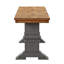 Ensemble de salle à manger Sloan Richfield 7 pièces, plateau en chêne massif, chaises à dossier croisé, table à piètement en chêne, chaises et banc à piètement gris antique.-1765461977-1765461981