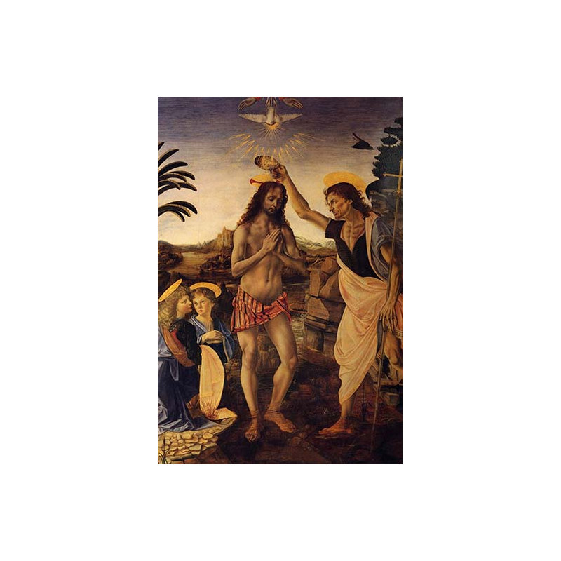 Baptême du christ-impression d’art graphique, H 66 po x l 44 po x P 1,5 po