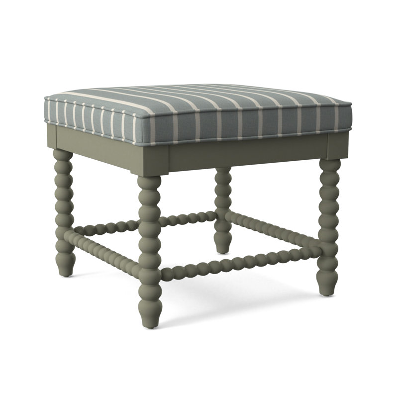 Lind Island Upholstered Bench, Brown Geometric, 0456-33, Greystone Finish