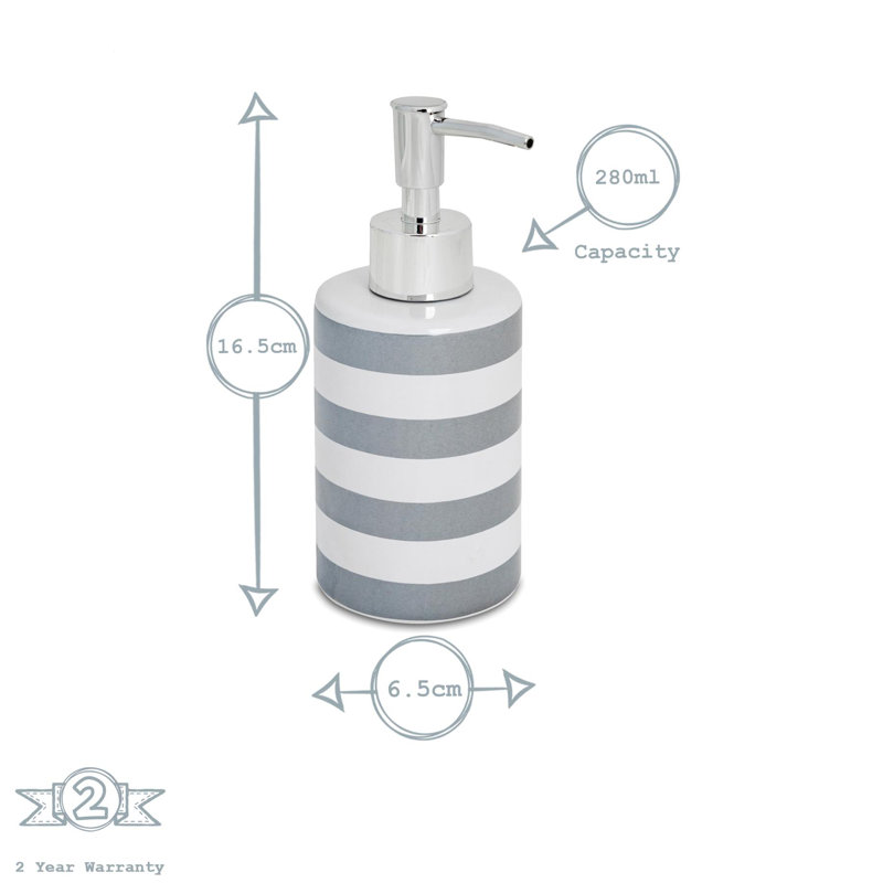 Harbour Housewares - Ceramic Bathroom Accessories Set - 3 Pieces, Grey