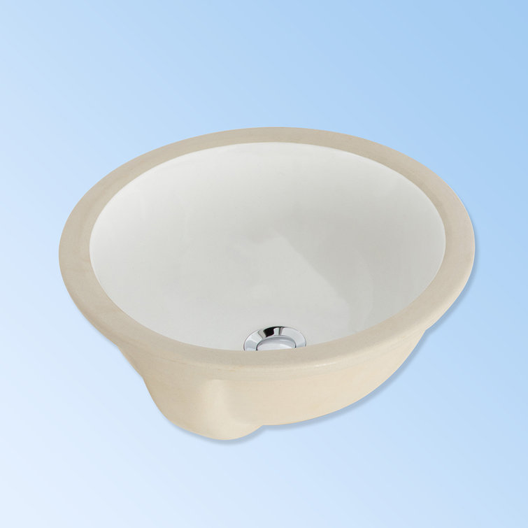LACAVA Open Space 13.5'' Porcelain Circular Bathroom Sink with Overflow