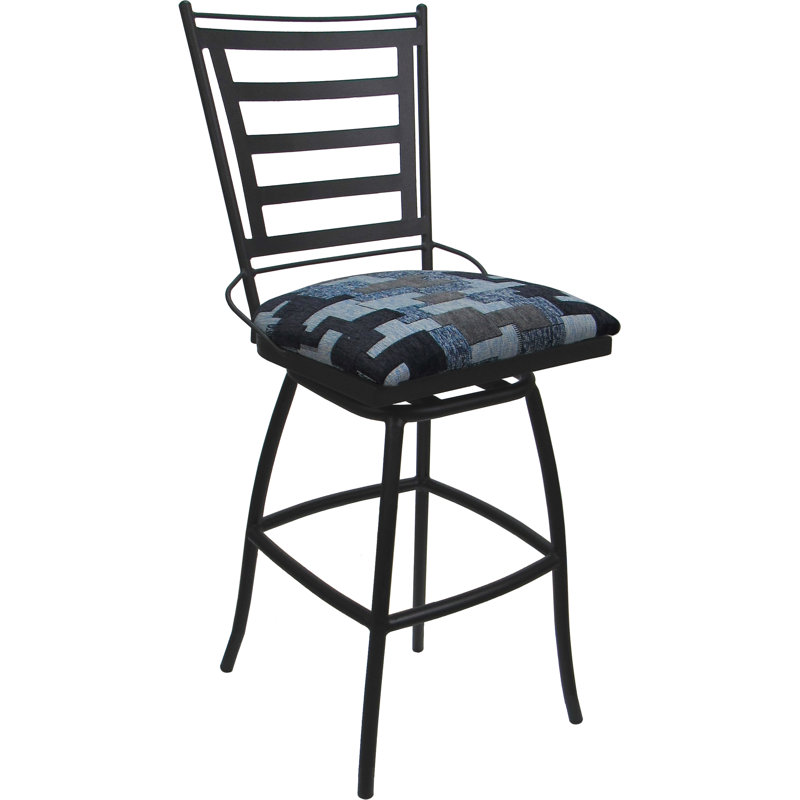 Tabouret de comptoir d'extérieur d'intérieur 26 po - sans accoudoirs, Bleu, Gris, 26"