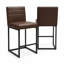 Ensemble de 2 tabourets de bar à hauteur de comptoir Modern avec coussin en polyuréthane et support pour le dos-133231453