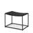 23" Black Solid Wood and Metal Footstool
