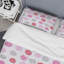 Motif de cercles rouges et roses - ensemble de housse de couette abstraite - polyester microfibre-777643733