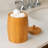 Natural Bamboo Cotton Swab Holder Rustic Barrel-Shaped Storage Jar for Cotton Balls Cotton Swabs Bathroom Essentials Eco-Friendly and Stylish Vanity Organizer