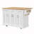 54inch Large Kitchen Island with Rubber Wood Drop Leaf, Embossed Texture Rolling Kitchen Cart on 4 Wheels with 4 Doors and 3 Drawers, Kitchen Island with Storage for Kitchen, Dining Room,White-1724370973