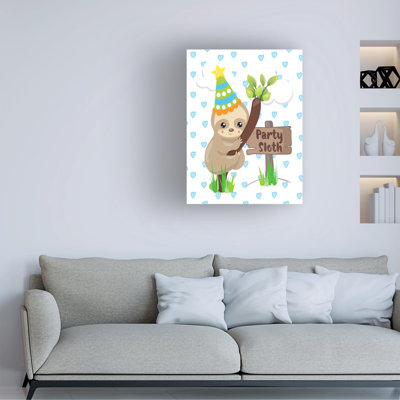 Tina Lavoie Party Sloth Canvas Art