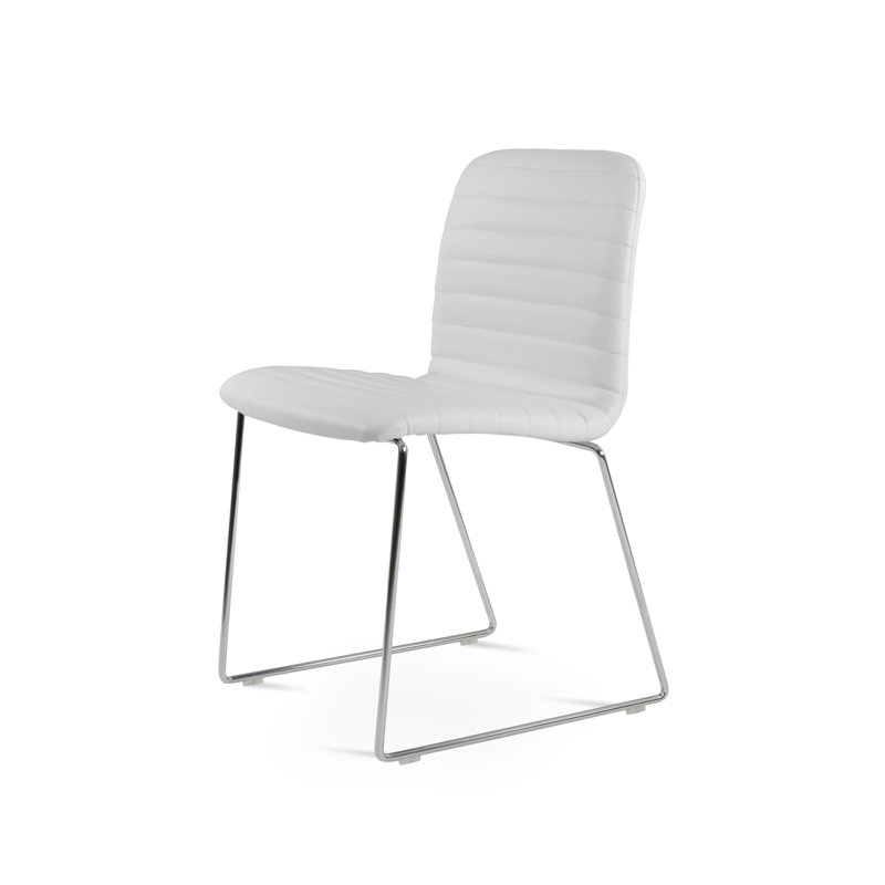 Chaise d'appoint en fil métallique Isa, Blanc, Chrome
