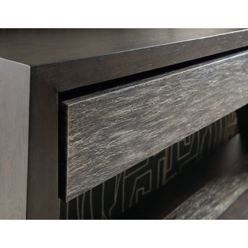 Rustic Brown and Gray Wood Console Table with Storage
