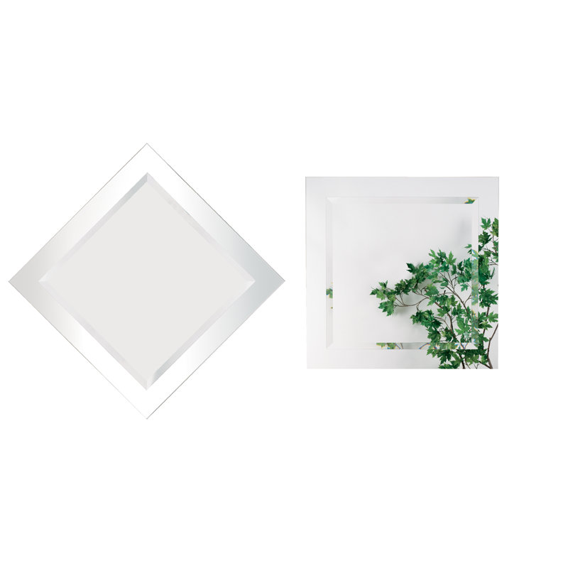Miroir accent biseauté moderne et contemporain, H 20 po x l 20 po