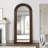 64"H Farmhouse Arch Solid Wood Wall Mirror Distressed Full Length Mirror Ornate Traditonal Leaning Mirror for Living Room Bedroom Entryway-1333719616-1250858857