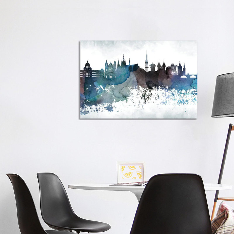 Prague Bluish Skyline - Wrapped Canvas Print, 101.6 cm H x 66.04 cm W