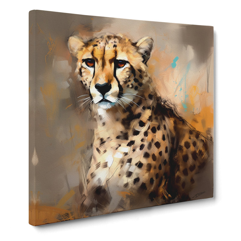 Cheetah Gestural Art No.4 - Print, 50cm H x 50cm W x 3cm D
