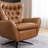 Genuine Leather Swivel Wingback Recliner-707884899