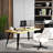 Modern Home Office Desk and Swivel Chair Set – 63" Desk Top with Wave Edge & Adjustable Fabric Upholstered Chair-111818842