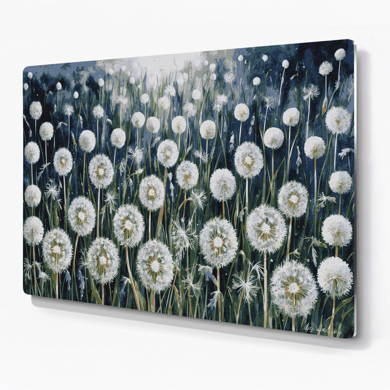 Art mural en métal Botanical Dandelion, H 20 po x l 30 po