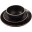 Ensemble 12 pièces de vaisselle en grès, assiettes et bols à finition matte, couleurs modernes-63676655