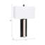 Lampe de table moderne en métal 28 po - Design en lin noir et blanc - 17 po x 9 po x 28 po