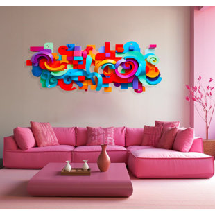 Reproduction d'art acrylique abstrait Pop Art, art mural acrylique - plexiglas moderne