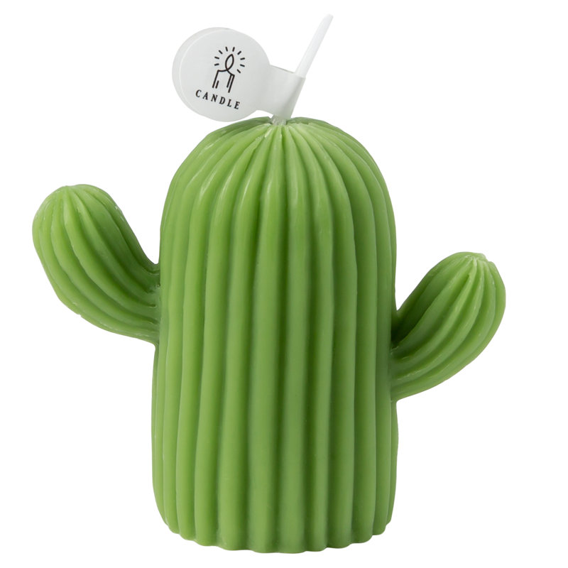 HOME Cactus Shaped Scented Candle, Olive