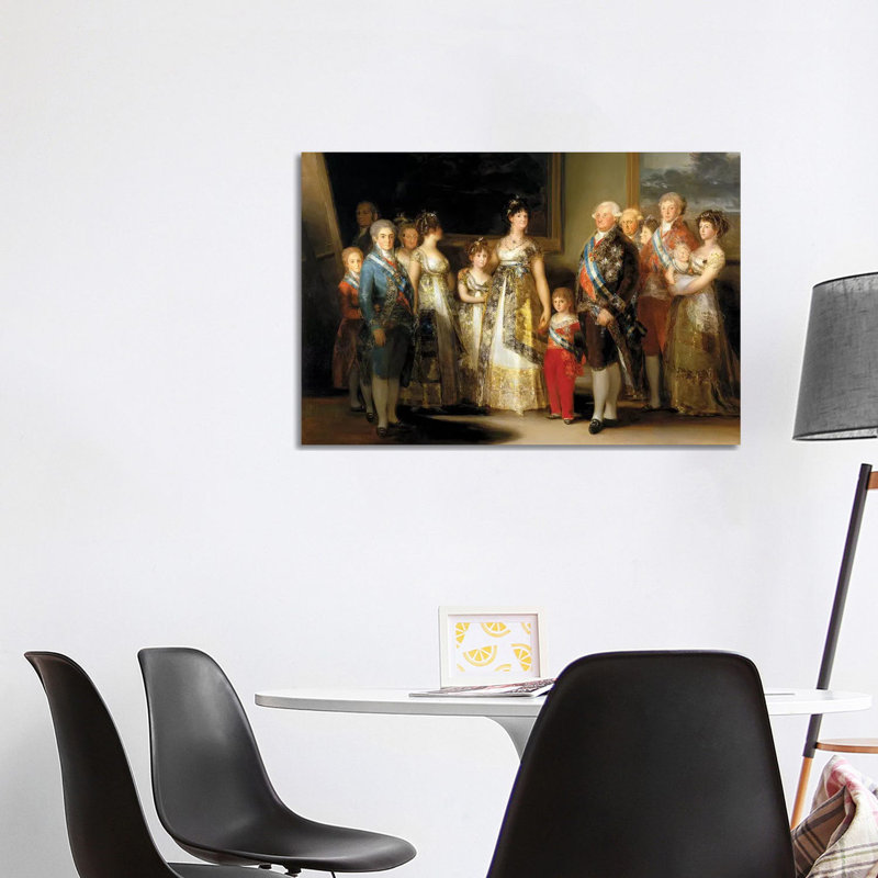 The King And Queen Of Spain (Charles IV And Maria Luisa) With Their Family, 1800 by Francisco Goya - Wrapped Canvas Painting