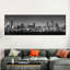 «Noir Chicago Skyline», reproduction sur toile-808358632