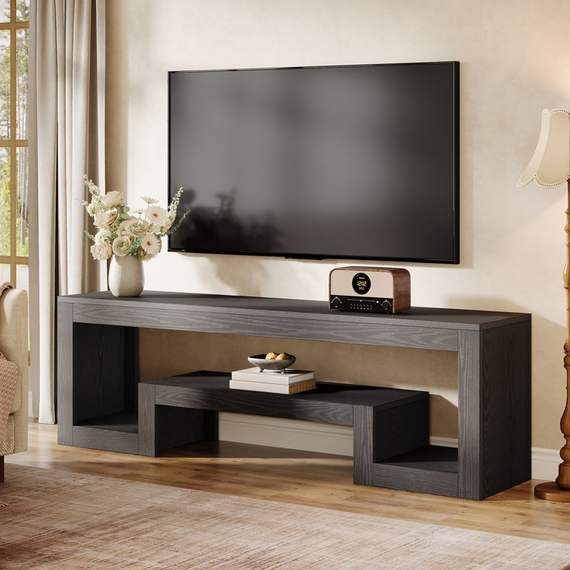 TV Stand for TVs up to 65", Farmhouse Entertainment Center with Open Storage, Media Console for Living Room, Bedroom, Entryway