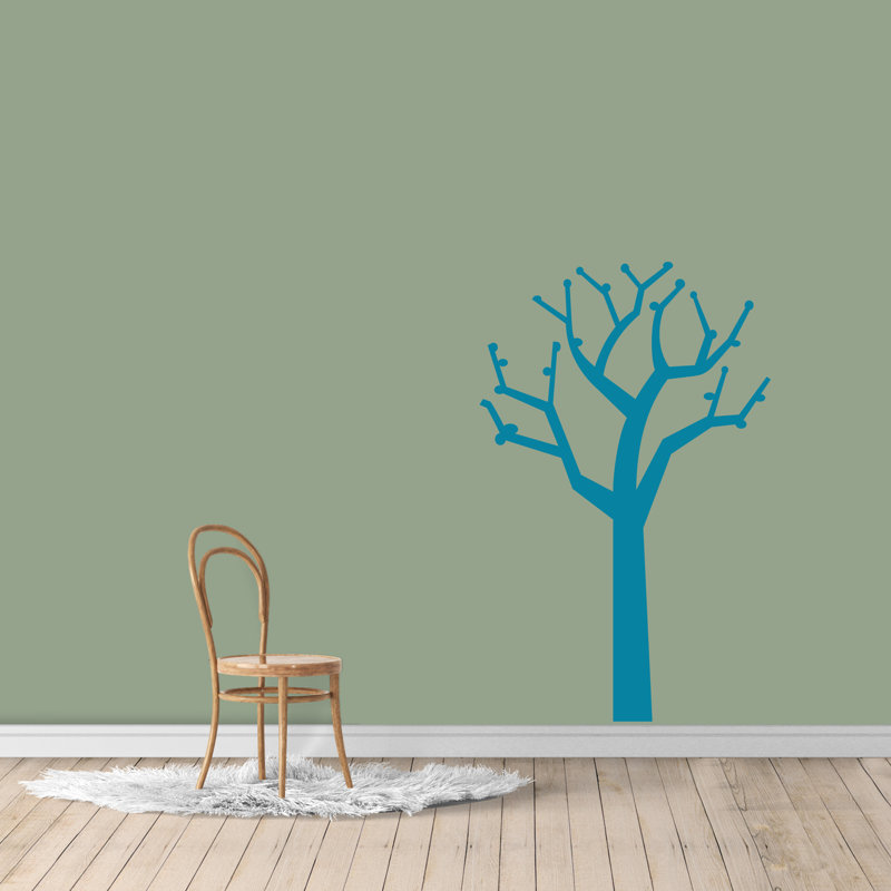 Décalcomanies murales arbre, Bleu sarcelle