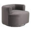 Fauteuil demi-tonneau pivotant en velours gris 35 po Demarest